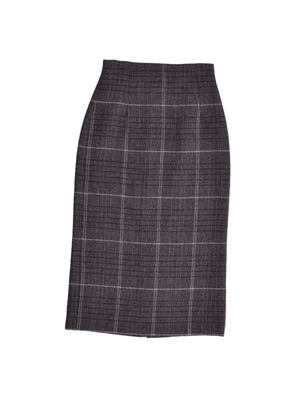Dior Skirt Check Wool Gray US 2